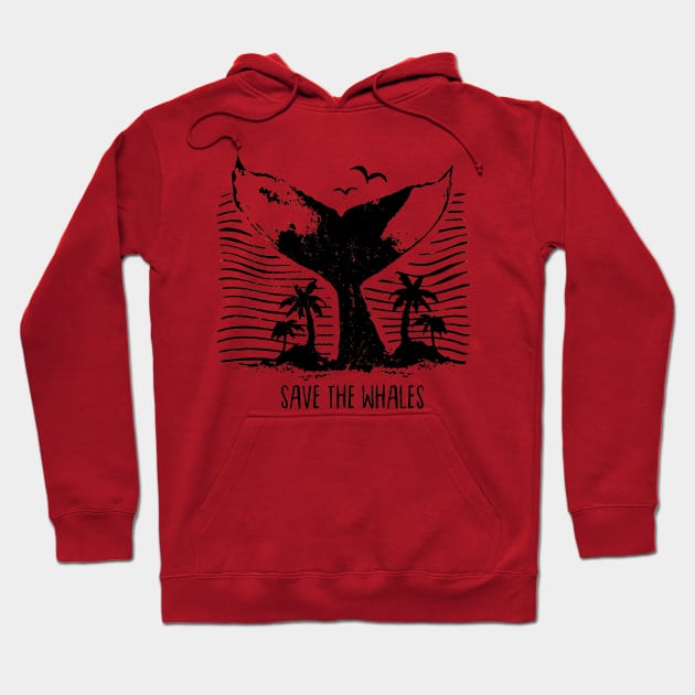 Save The Whales Hoodie by piggiespearlswork